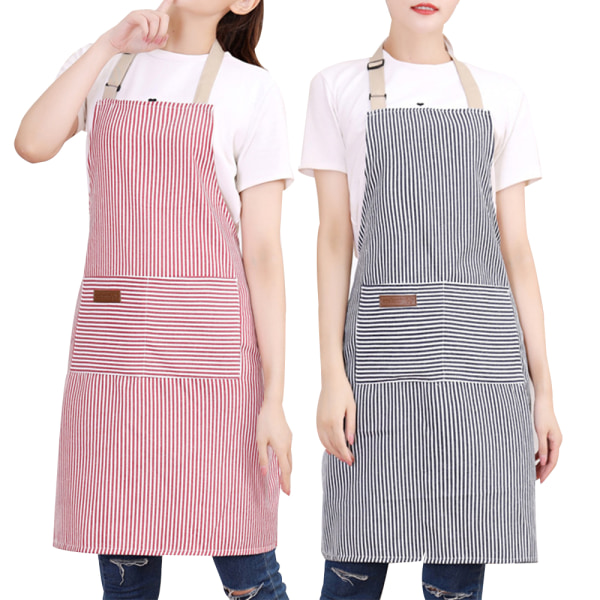 2 stk forkle Henge nakke Fargerik Stripete bakeforkle Hjem to-farget blanding og matching