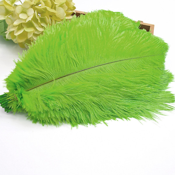 Engros 10 stk naturlige han-strudsefjer 25-30 cm/10-12 tommer Stor fluff Grøn