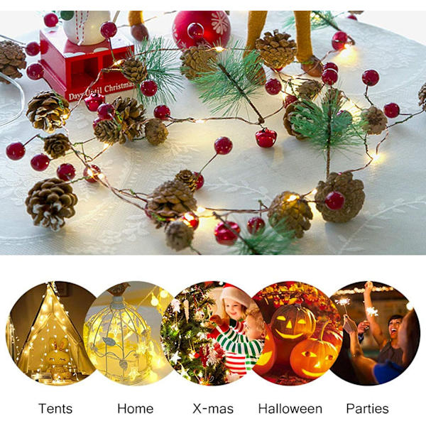 Girlander med lys, julelys LED-lyssnor juleklokke