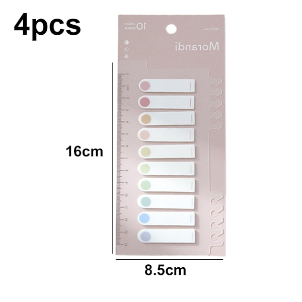 4-pack 800 st självhäftande indexflikar, transparenta