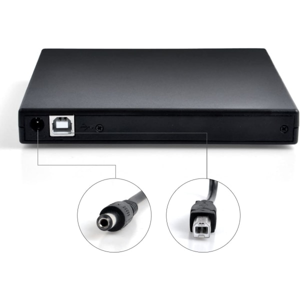 Ekstern CD DVD-stasjon, Blingco USB 2.0 Slim Protable Ekstern CD-RW-stasjon DVD-RW Brenner Skriverspiller