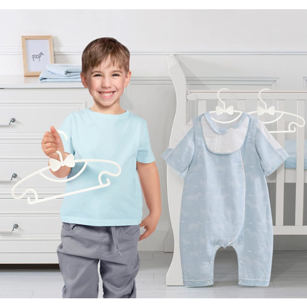 Babykläder Hängare 40 Pack Hållbara Plast Hängare för Barn Förvaring 29.5cm Vit WWLAI TRADING SARL