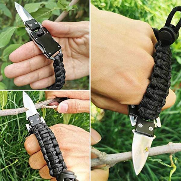 Paracord Armband för Utomhusverktyg Överlevnadsredskap Multifunktionell Överlevnadsarmband för Camping Vandring Fiske