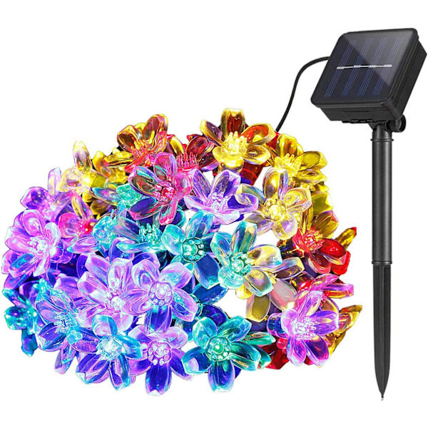 Utomhus solcellslampor, 7 meter, 50 LED-lampor, blomma,