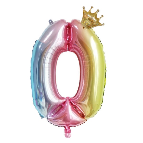 Aluminiumfolie 32 tommers krone nummer ballonger gradient farge fødsel