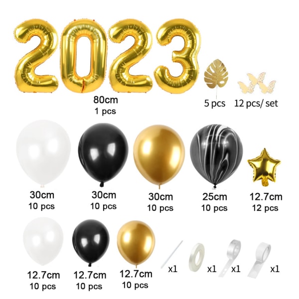 Ballonger för Gott Nytt År 2023