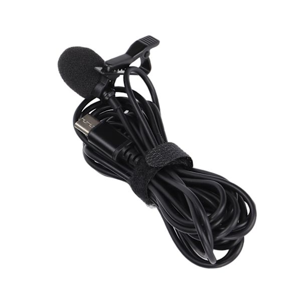 USB C-mikrofon extern lapel-klämma mikrofon kompatibel för smartphone PC-videokamera kameror