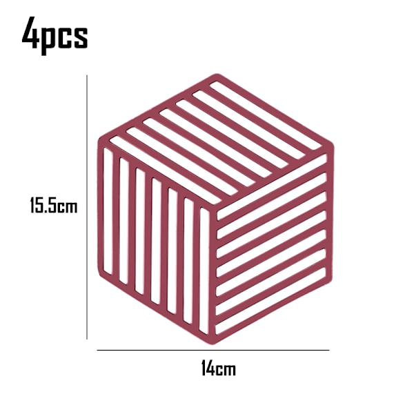 4 stk gryteunderlag - Multi-Use Intricately Carved Insulated