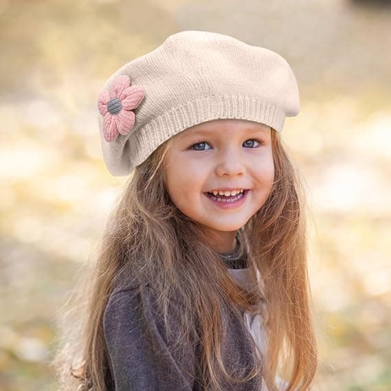 Babyhatt Höst Vinter Stickad Basker - Beige