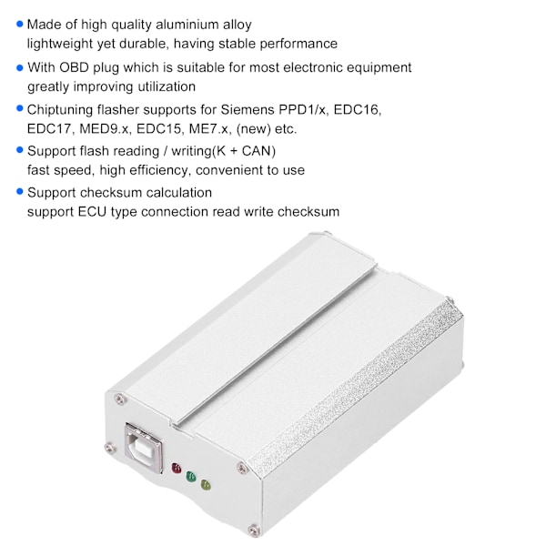 ECU Chip Tuning Verktygsset Chiptuning Flasher Disk OBD Kabelkontakt Metallbox Autodiagnostik