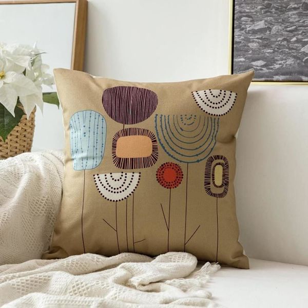 Mjuka bomullslinnekuddfodral för heminredning, 45 x 45 cm, set om 4, tropiska blommor
