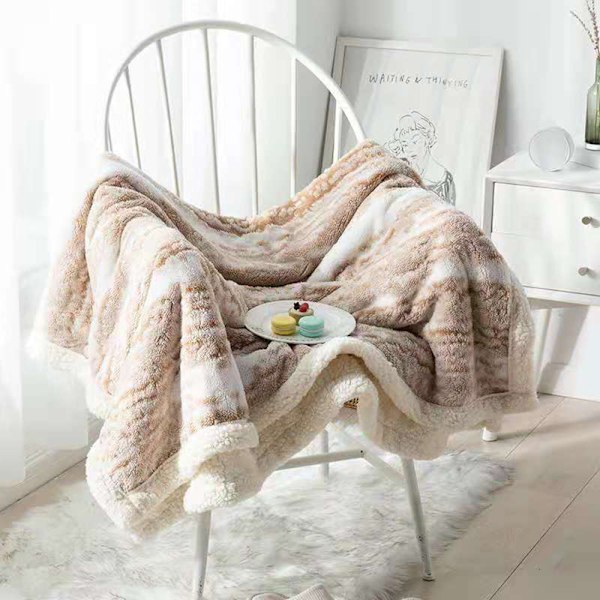 Sherpa Fleece Vändbar Filt, Mysig Varm & Fuskpäls, Maskintvättbar, Perfekt för Soffa Säng, Fluffig Mjuk, Lämplig för Barn Äldre
