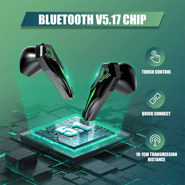 1 kpl Bluetooth-e-urheilukuulokkeet Kosketus e-urheilupelikuulokkeet Alhainen viive