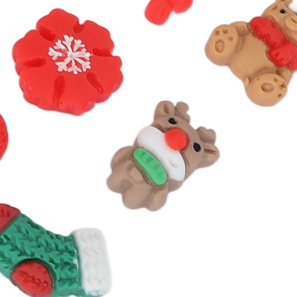 3 Påsar Nagelkonst Dekorationer Set Julstil Manikyr Dekorativa Ornament för Nagelsalong