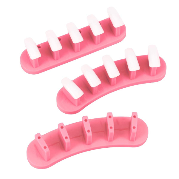 Negletip Display Stativ Holder Øvelse Sæt Kunst Træning Manicure Værktøj & Negletips (Pink)