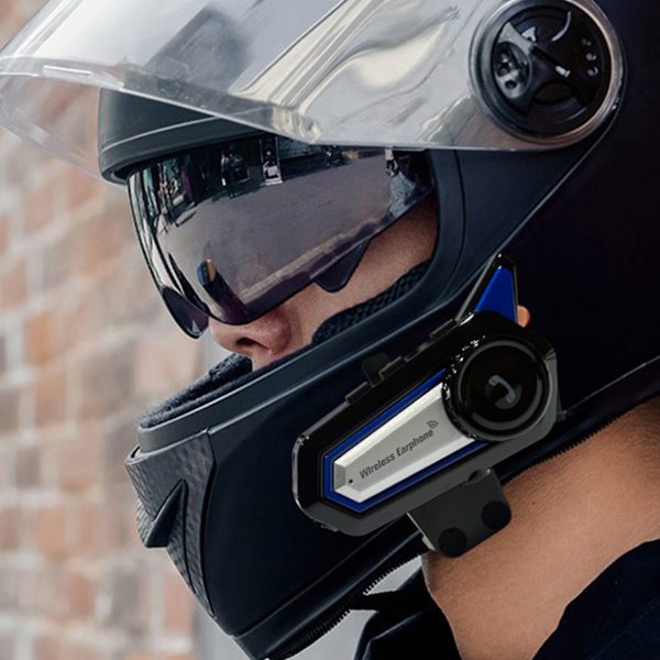 BT31 Motorcykel Bluetooth Hjelm Headset Trådløs Håndfri Stereo Vandafvisende Støjreducerende Headset med Lommelygte