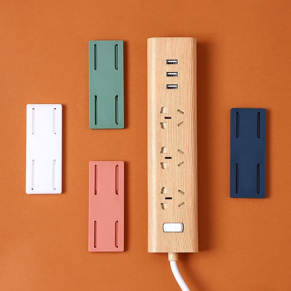 White 8-piece Self-Adhesive Desk Socket Fixer, Punch-Free Self-Adhesive Socket Holder, Self-Adhesive Power Strip Fixation, Pr Fixer
