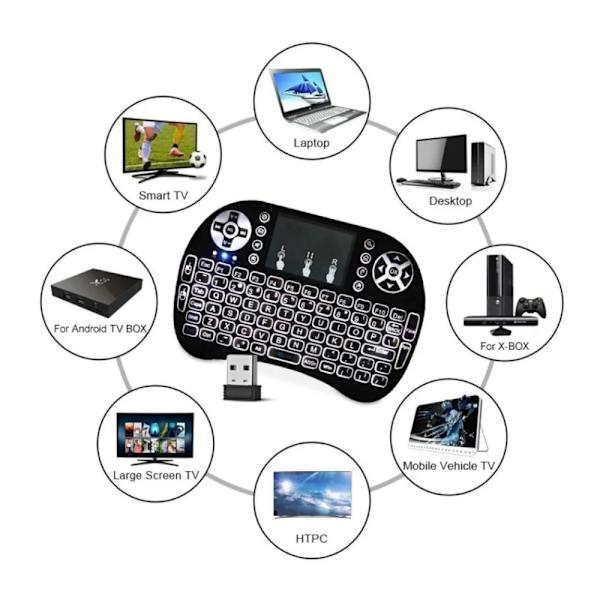 Mini Bluetooth-tastatur (håndholdt tastatur), baggrundsbelyst mini-tastatur