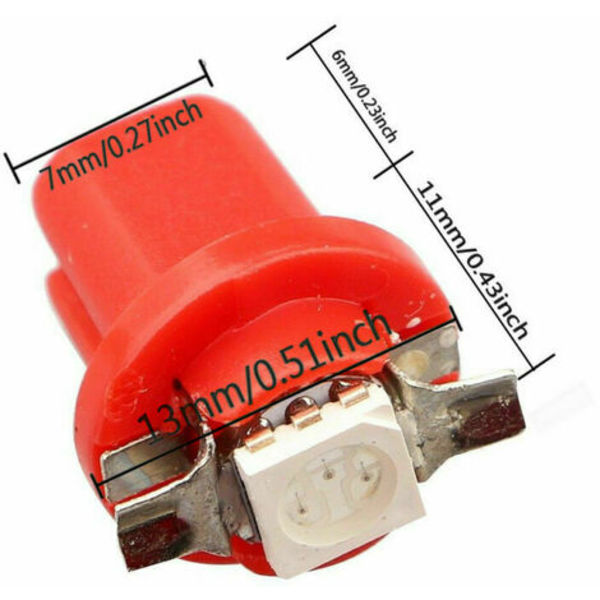10x T5 B8.5D 5050 SMD Auton Kojelaudan Instrumentti LED-polttimot