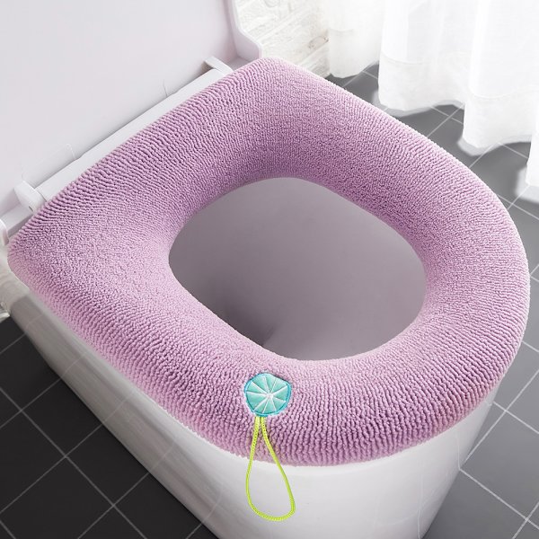 Pehmeä kylpyhuoneen paksu lämmin pehmustettu wc-istuin kahvalla