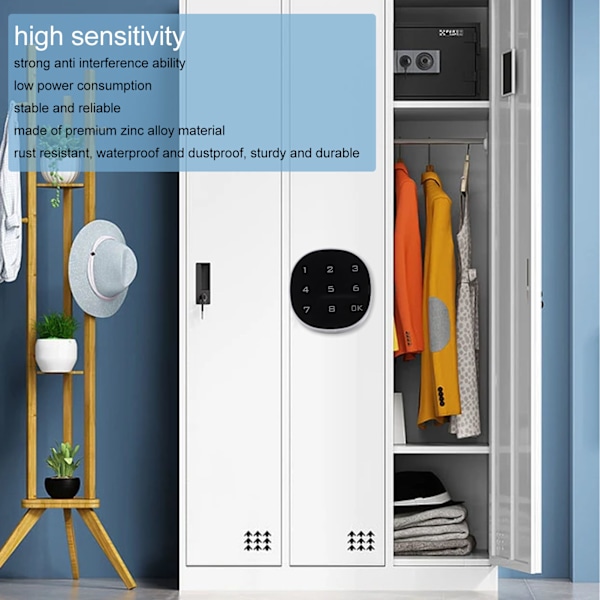 Digital Elektronisk Kodet Lås Intelligent Berøringsskjerm Passordlås for Skapdør Skuffe