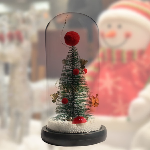 Juletræ i glaskuppel Lille juletræsbelysningsskrivebord