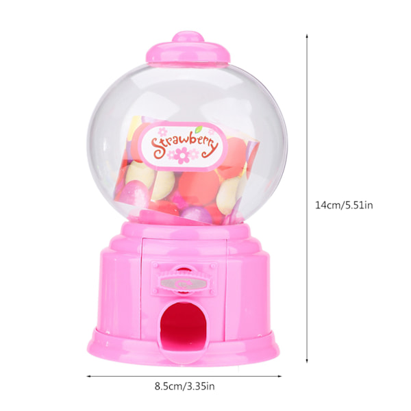 Bærbar Børne Slik Automat Plastik Mini Gumball Dispenser Børnehave Gave (Pink)