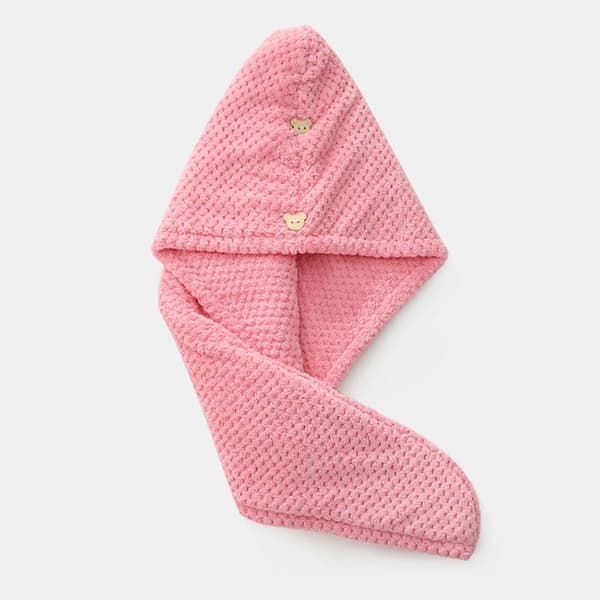 Hårtørrerhåndklæde i mikrofiber til kvinder, superabsorberende og hurtigtørrende med knaplukning Doublelayer pinGY