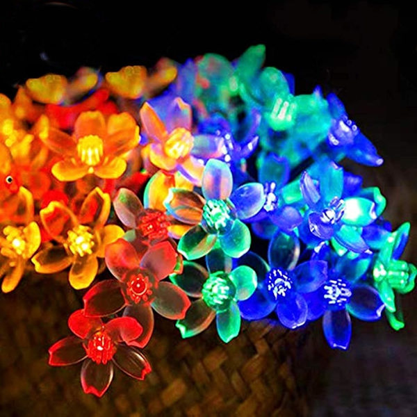 FANSIR Solcellslampor Utomhus Blommor, 7m 50 LED