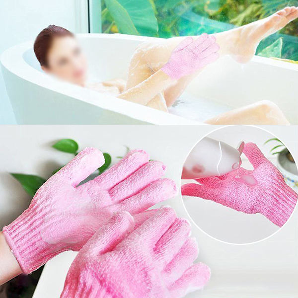 Kroppsskrubb, skrubbehansker, badehansker, naturlig loofahklut