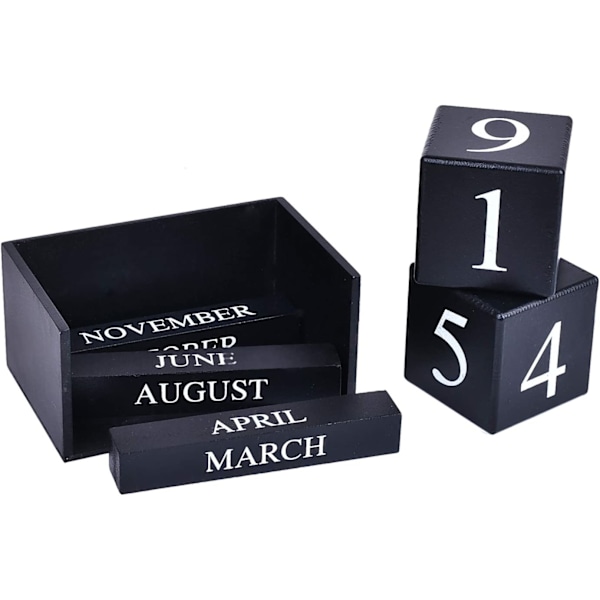 Trä skrivbord block kalender - evig block månad datum display