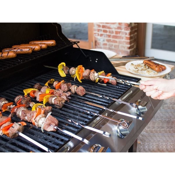 Grillspyd, Grill Kabob Spid 37 cm Rustfrit Stål Lange Spid