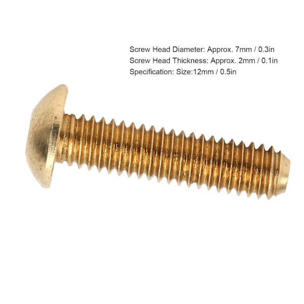 50 stk. Hex-skrue med halvcirkelformet hoved i rent kobber Hardware Tilbehør Fastgørelseselementer M4 x 16 mm