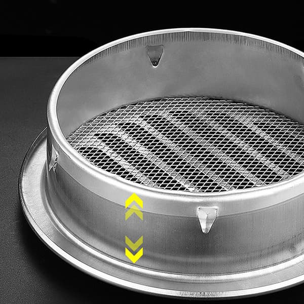 75MM 201 Ventilasjonsgitter for vegg i rustfritt stål, utvendig, rund 150mm