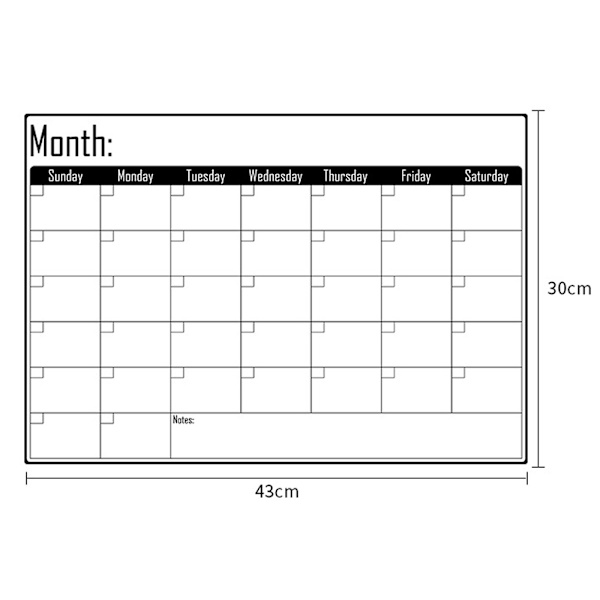 Magnetisk torr raderkalender - Vertikal kalender för