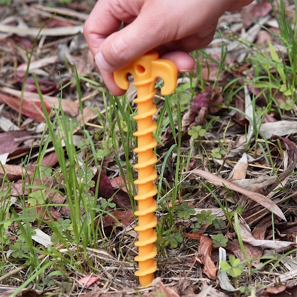 Plasttältpinnar, Spiraltältpinnar Tunga Tältpinnar, Hållbara, Robusta och Rostfria, Lämpliga för Tält, Etc.12PCS (20x4.5cm)