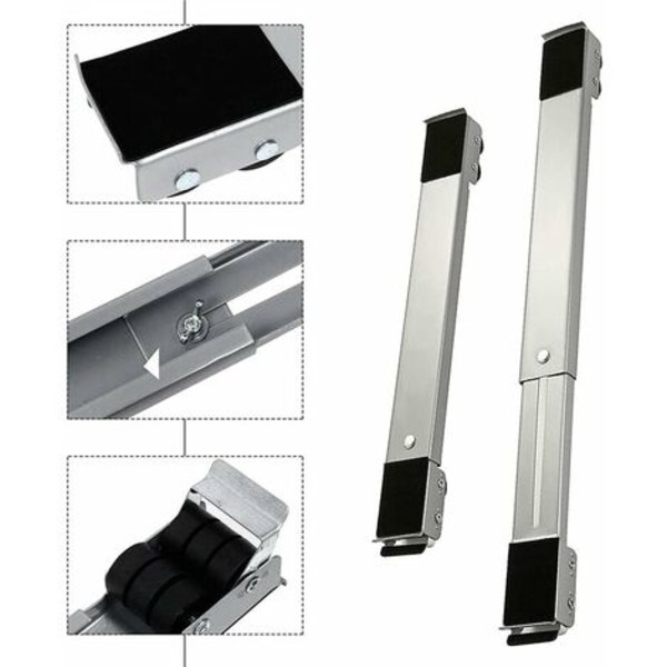 Mobil vaskemaskin stativ, justerbar multifunksjonell mobil