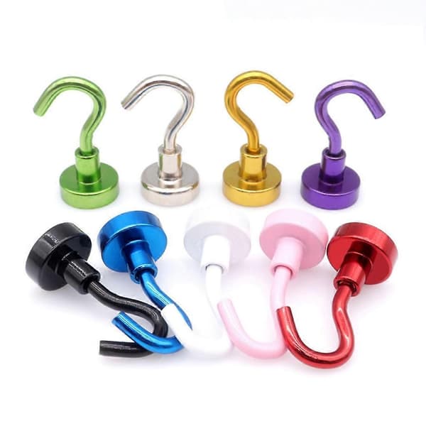 10-pack Magnetic Hooks for Home, Kitchen, Workplace, Office, Garage, Heavy Duty Black