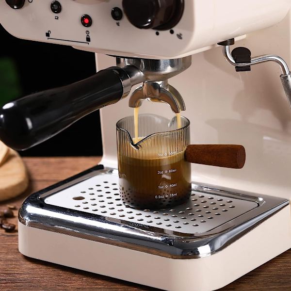 Espressoglas, espressomätkopp med trä