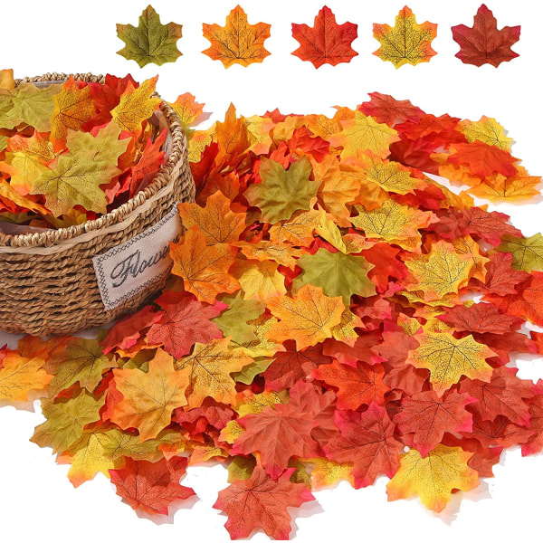 500 Pcs Fall Artificial Maple Leaves Fake Autumn Leaf for Home B