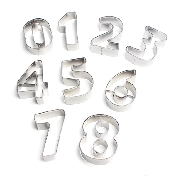 Large Number Cookie Cutters 9pcs Biscuits Stainless Steel