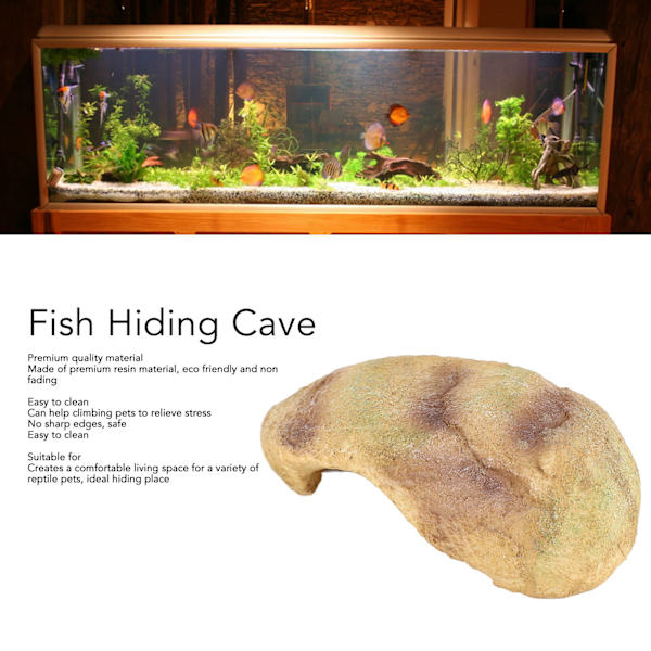 Fisk Gjemmested Hule Resin Fargebestandig Levende Komfortabel Akvarium Skjul Dekorasjon for Reptil GS0737