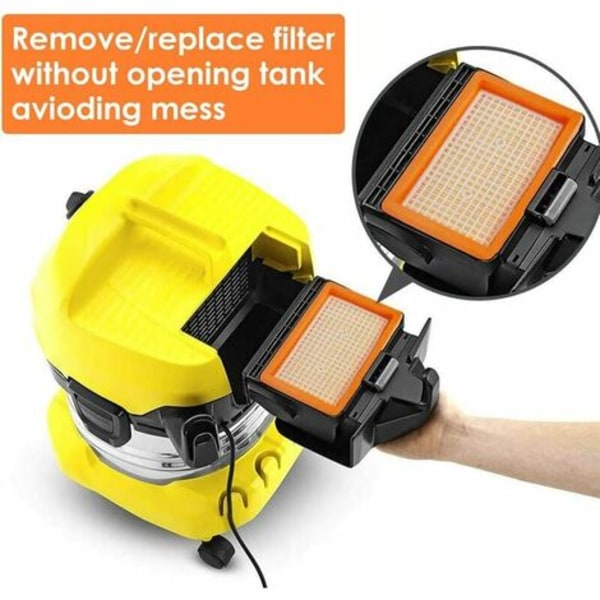 3-pakning med flate plissert filter til Karcher MV4 MV5 MV6 WD4