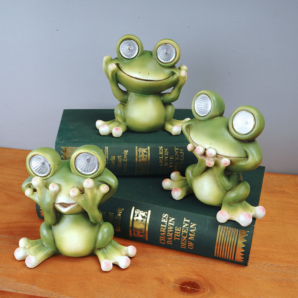 Solar Creative Cute Frog Outdoor LED Garden Light Olohuone Ou