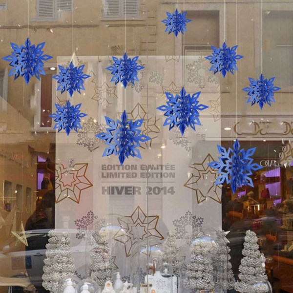 Snowflakes Ornaments Plast Glitter Snowflake for Winter