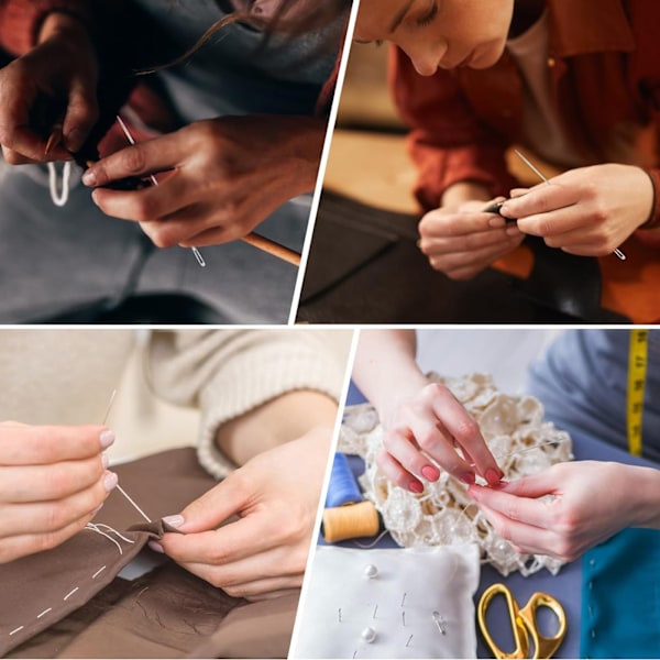 30 st stora ögats sy nålar, 6 storlekar broderi nålar, hand stickning nålar gobeläng nålar med trä nål fall självtrådande nål för