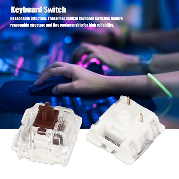 10 stk. Mekanisk tastaturbryter Brun bryter Premium ABS Delikat struktur Lang levetid Mekaniske brytere