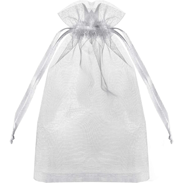 100 kpl ensiluokkaisia läpinäkyviä organza-pusseja, valkoisia häälahjapusseja