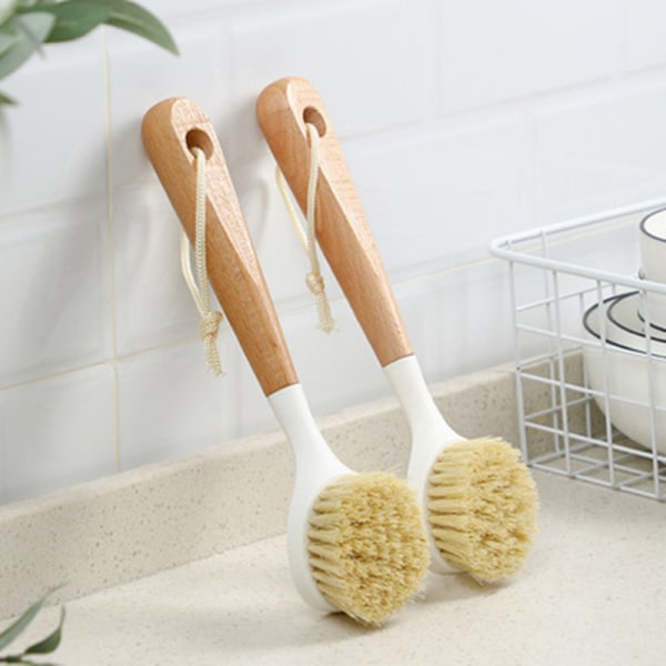 Amazer 2-Pack Dish Brush, Scrub Brush Cleaner with Wooden Long