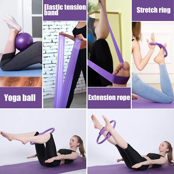 5 stk. Pilates Ring Sæt 14\" Yoga Fitness Magic Circle Pilates Udstyr til Hjemmetræning Fitness Kit